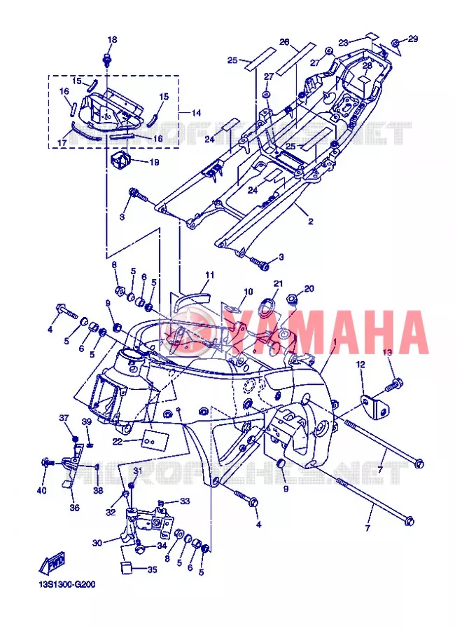 CADRE Yamaha MOTO 600 2013 R6  YZF-R6