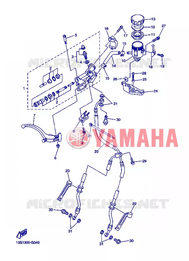 MAITRE CYLINDRE DE FREIN AVANT Yamaha MOTO 600 2013 R6  YZF-R6