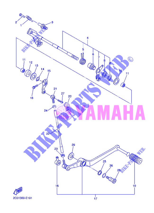 AXE DE SELECTEUR / PEDALE pour Yamaha YZF-R6 de 2013