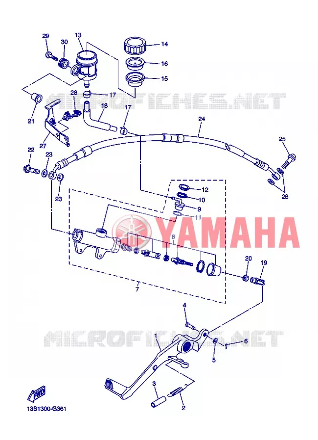 MAITRE CYLINDRE DE FREIN ARRIERE Yamaha MOTO 600 2013 R6  YZF-R6