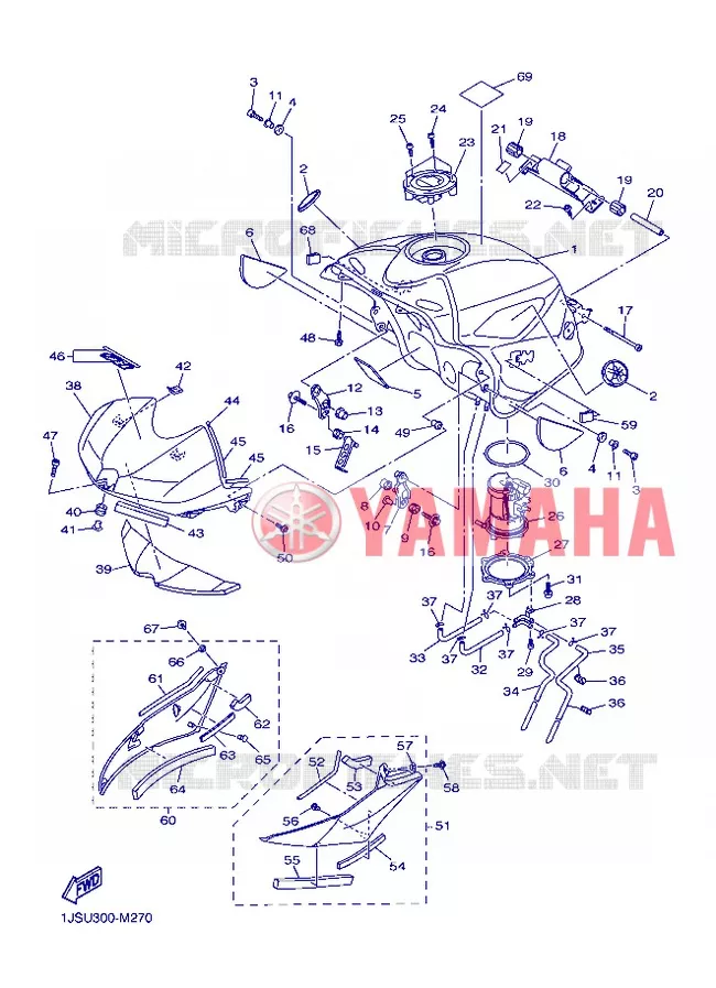 RESERVOIR A ESSENCE Yamaha MOTO 600 2013 R6  YZF-R6