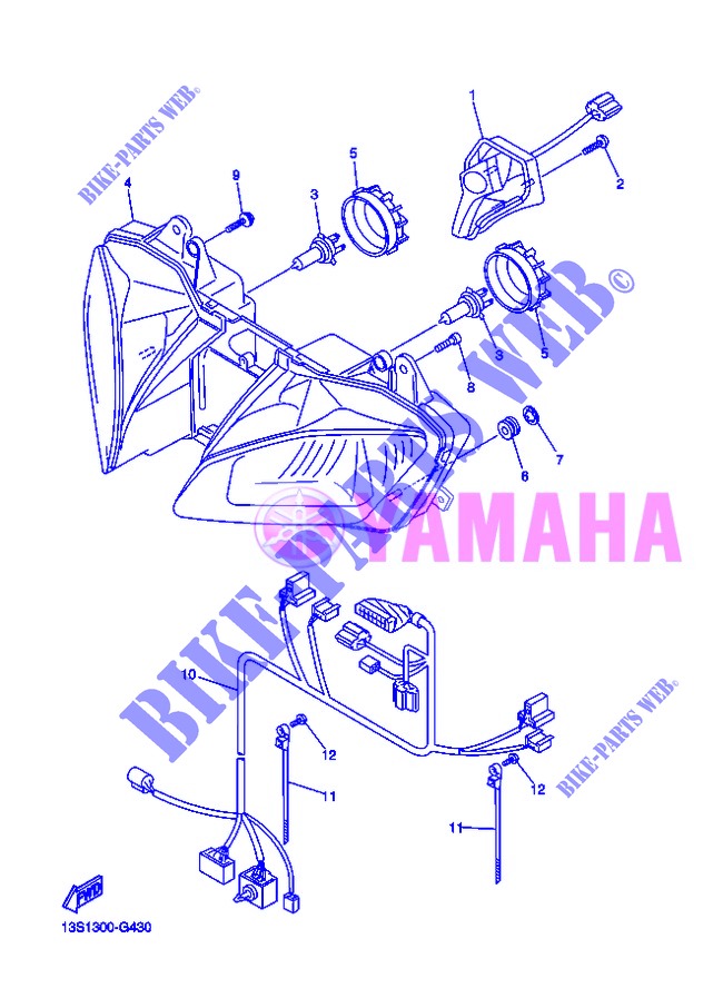 PHARE  pour Yamaha YZF-R6 de 2013