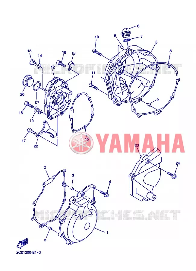 CARTER - MOTEUR 1 Yamaha MOTO 600 2013 R6  YZF-R6