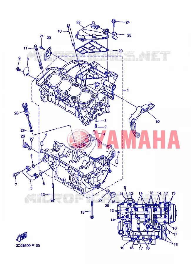 CARTER MOTEUR Yamaha MOTO 600 2013 R6  YZF-R6