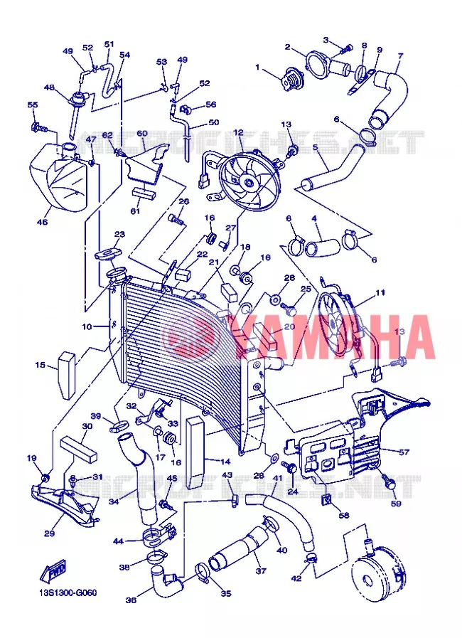 RADIATEUR / DURITES Yamaha MOTO 600 2013 R6  YZF-R6