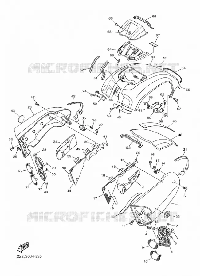 COUVERCLE LATERAL Yamaha MOTO 1700 2011 VMAX  VMX17VMAX