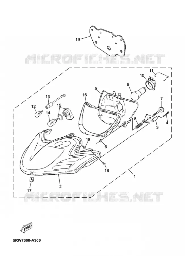 PHARE  Yamaha SCOOTER 50 2011 JOG RR LIQUIDE  CS50ZJOG RR