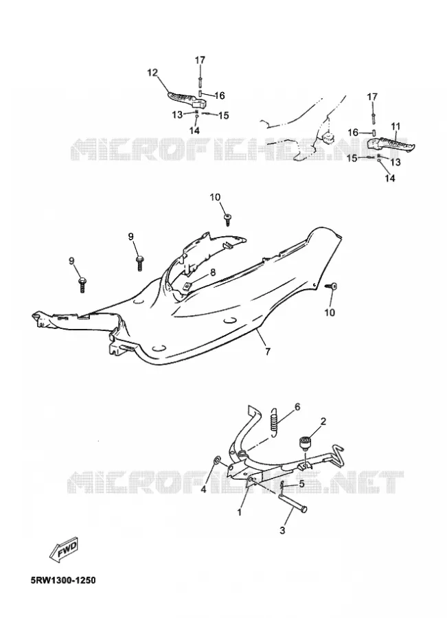 SUPPORT / REPOSE PIEDS Yamaha SCOOTER 50 2011 JOG RR LIQUIDE  CS50ZJOG RR