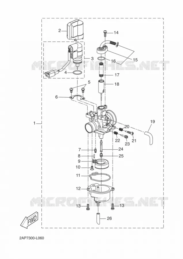 CARBURATEUR Yamaha SCOOTER 50 2012 NEOS  YN50