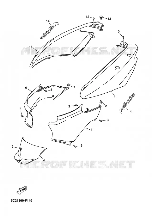 COUVERCLE LATERAL Yamaha SCOOTER 50 2012 NEOS  YN50