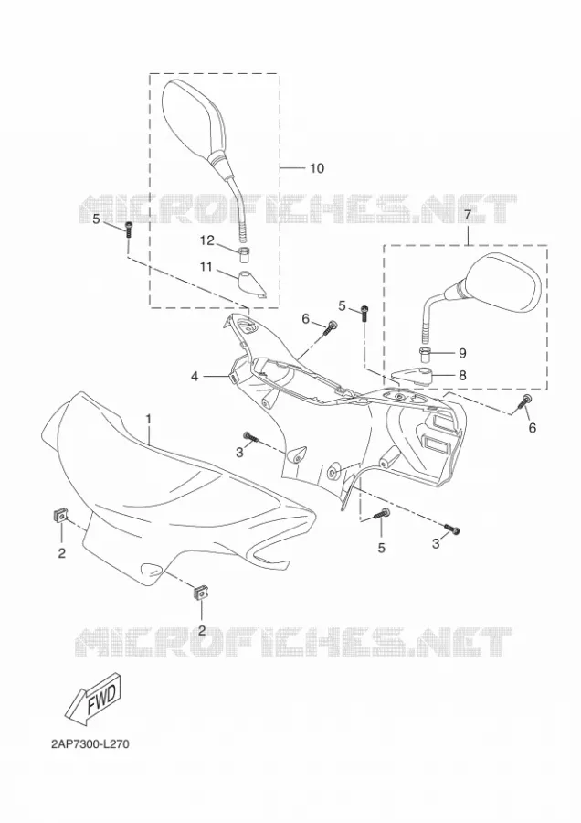 CARENAGES 1  Yamaha SCOOTER 50 2012 NEOS  YN50
