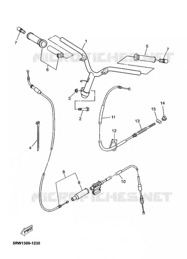 GUIDON ET CABLES Yamaha SCOOTER 50 2012 JOG R  CS50JOG R
