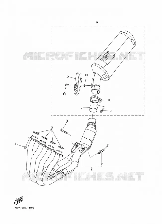 ECHAPPEMENT Yamaha MOTO 800 2012 FZ8 ABS  FZ8-NA