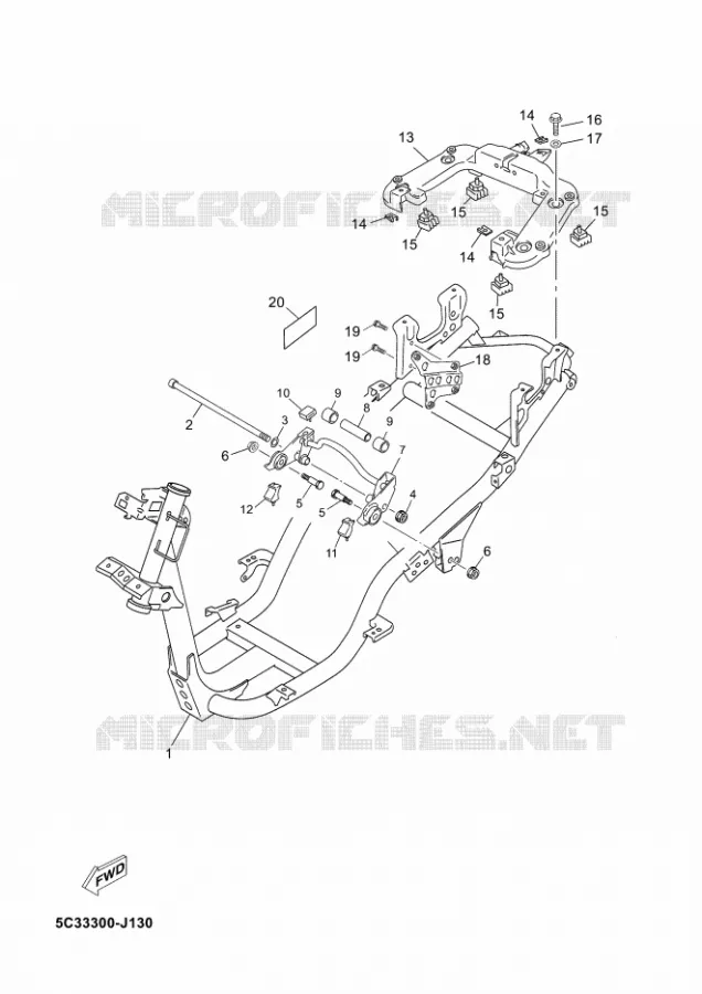 CADRE Yamaha SCOOTER 50 2012 NEOS 4T UBS  YN50FUNEO'S 4+