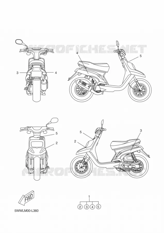 EMBLEME Yamaha SCOOTER 50 2012 BW'S  CW50BW'S