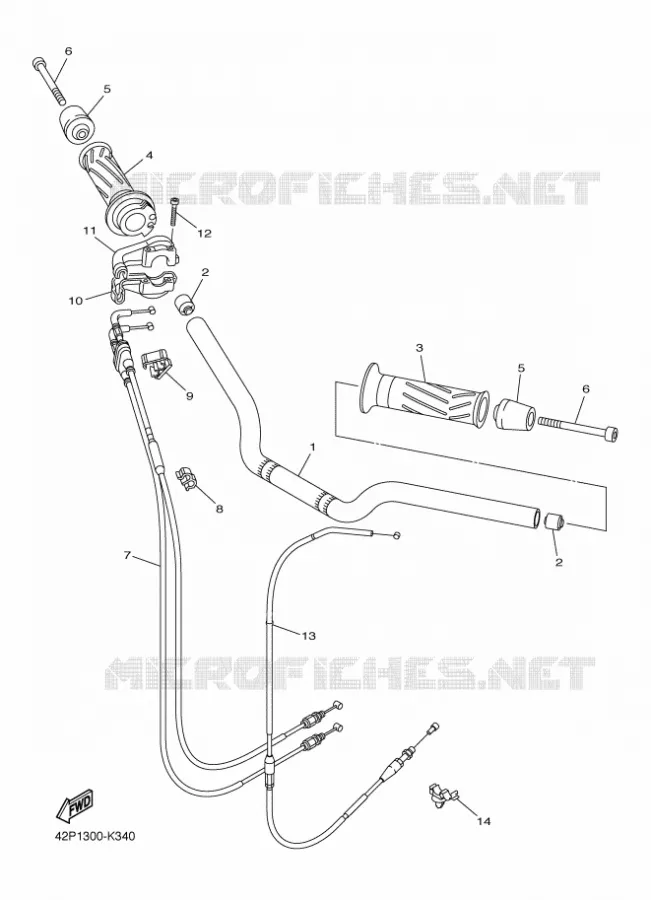 GUIDON ET CABLES Yamaha MOTO 800 2013 FAZER ABS  FZ8-SA