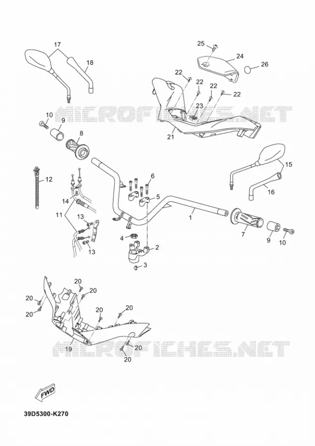 GUIDON ET CABLES Yamaha SCOOTER 250 2013 XMAX  YP250R