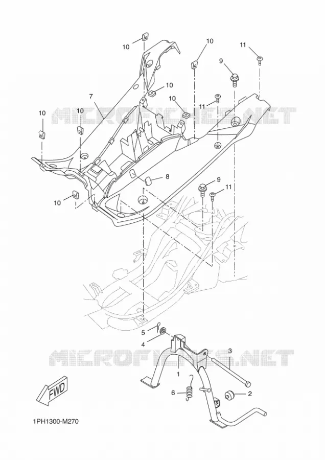 SUPPORT / REPOSE PIEDS Yamaha SCOOTER 50 2014 NITRO  NS50NITRO