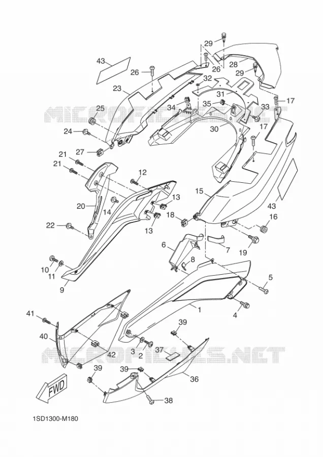 COUVERCLE LATERAL Yamaha SCOOTER 400 2014 XMAX ABS  YP400RA