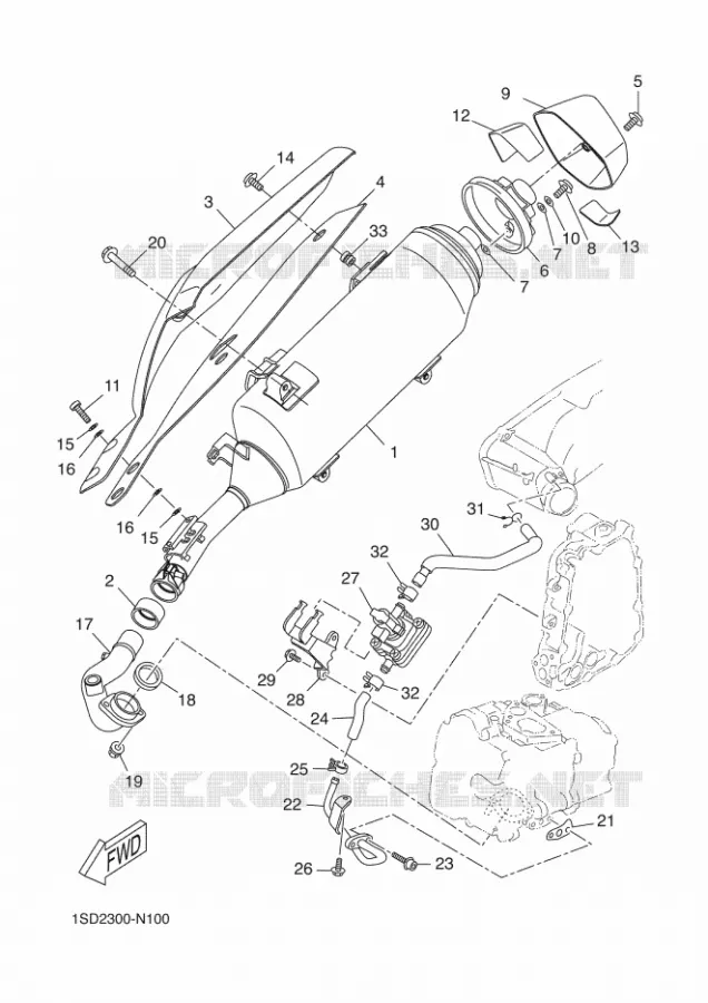 ECHAPPEMENT Yamaha SCOOTER 400 2014 XMAX ABS  YP400RA