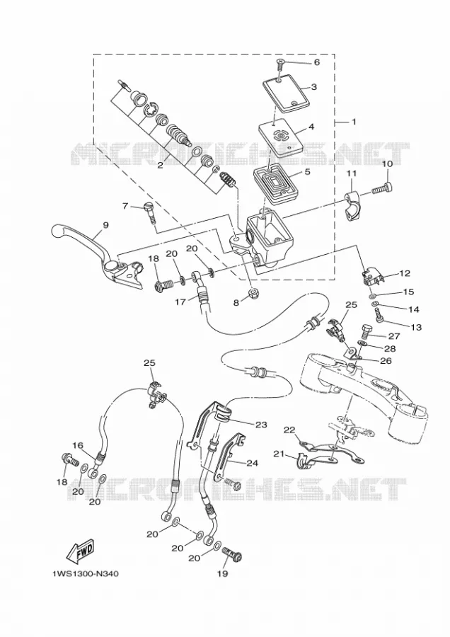 MAITRE CYLINDRE DE FREIN AVANT Yamaha MOTO 700 2014 MT07  MT07