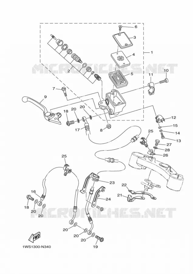 MAITRE CYLINDRE DE FREIN AVANT Yamaha MOTO 700 2014 MT07  MT07