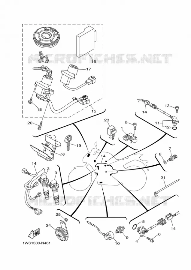PARTIE ELECTRIQUE 2 Yamaha MOTO 700 2014 MT07  MT07