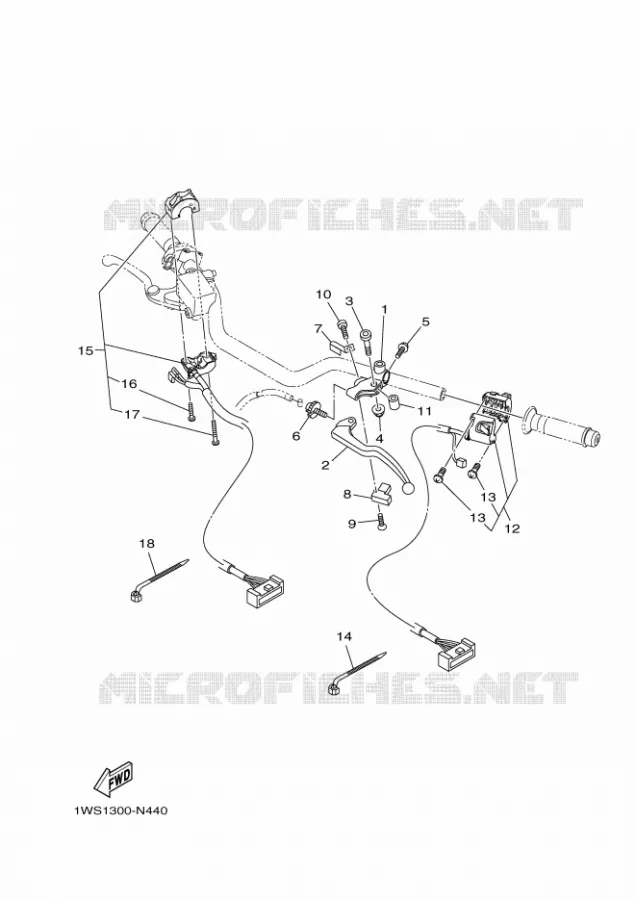 COMMODO / LEVIER Yamaha MOTO 700 2014 MT07  MT07