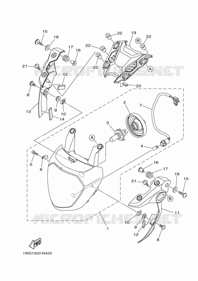 PHARE  Yamaha MOTO 700 2014 MT07 ABS  MT07A