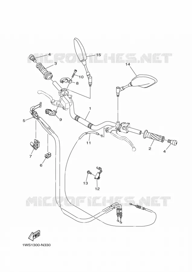 GUIDON ET CABLES Yamaha MOTO 700 2014 MT07 ABS  MT07A