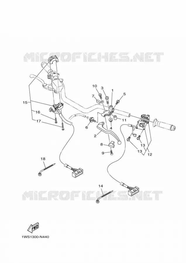 COMMODO / LEVIER Yamaha MOTO 700 2014 MT07 ABS  MT07A