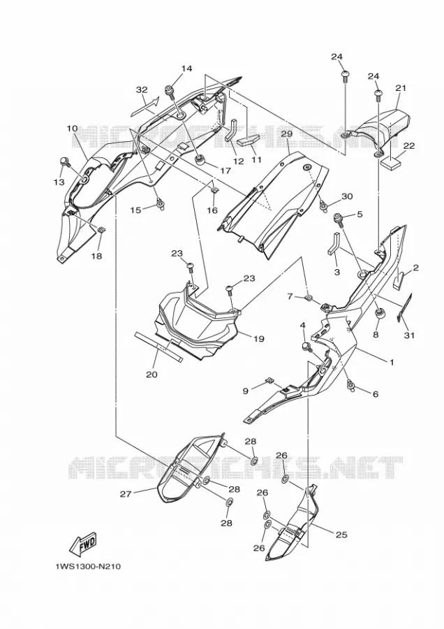 COUVERCLE LATERAL Yamaha MOTO 700 2014 MT07 ABS  MT07A