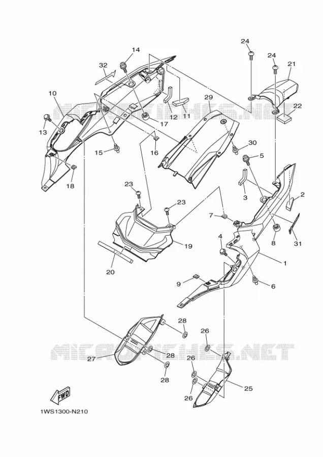 COUVERCLE LATERAL Yamaha MOTO 700 2014 MT07 ABS  MT07A