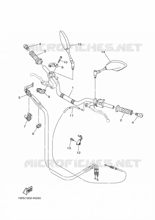 GUIDON ET CABLES Yamaha MOTO 700 2014 MT07 ABS  MT07A