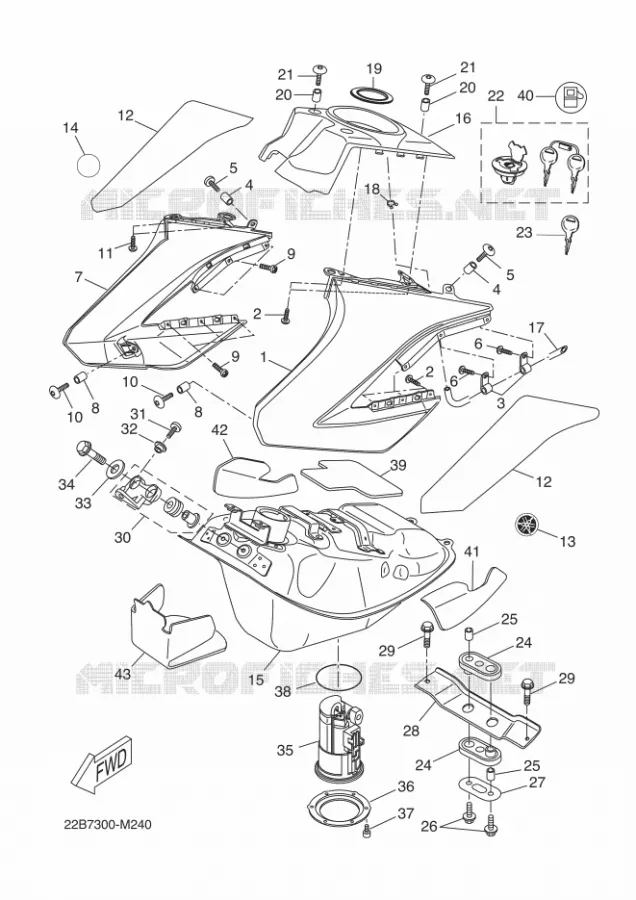 RESERVOIR A ESSENCE Yamaha MOTO 125 2014 WR-R  WR125R