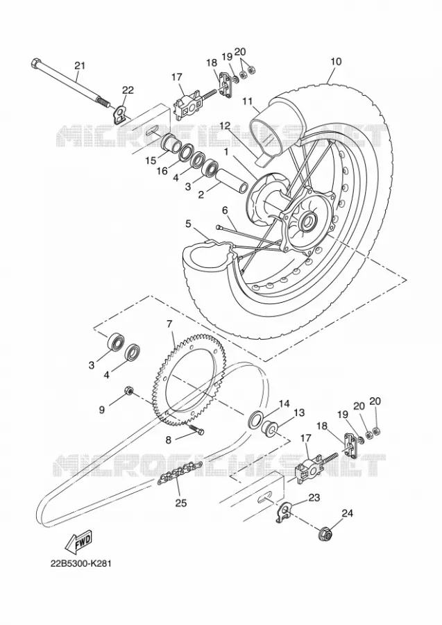 ROUE ARRIERE Yamaha MOTO 125 2014 WR-R  WR125R
