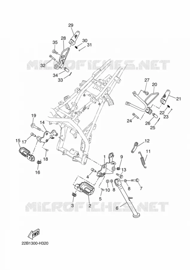 SUPPORT / REPOSE PIEDS Yamaha MOTO 125 2014 WR-R  WR125R