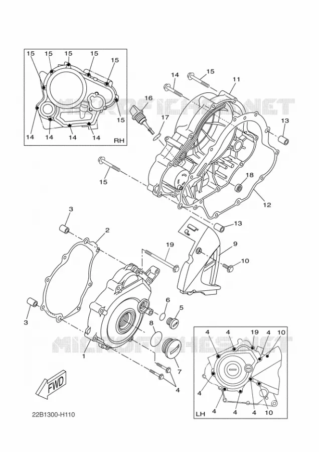 CARTER - MOTEUR 1 Yamaha MOTO 125 2014 WR-R  WR125R