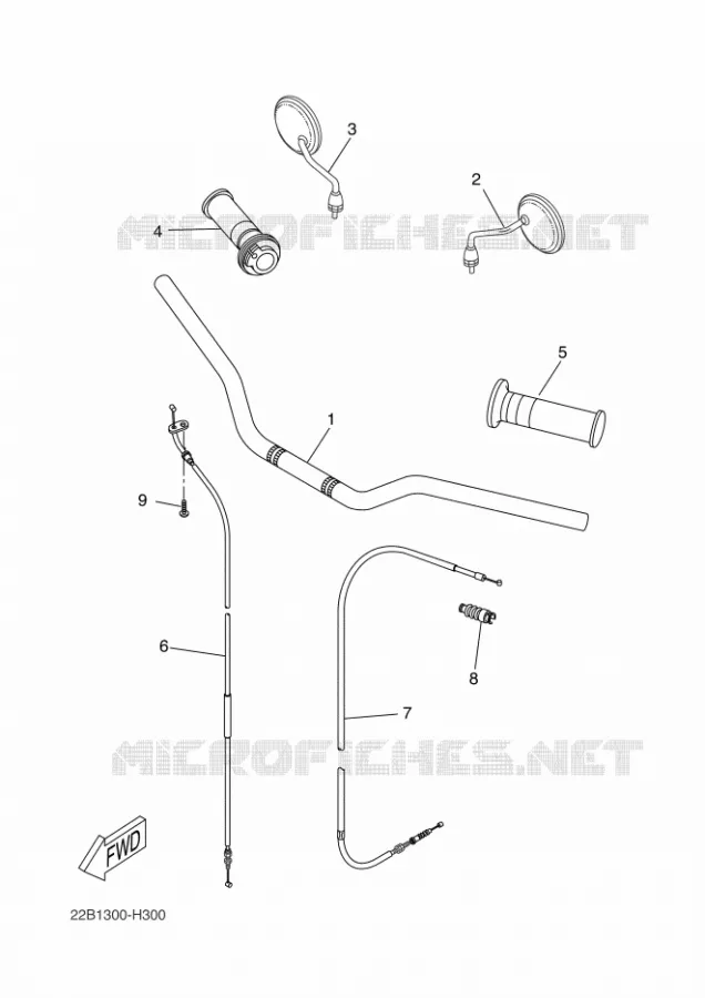 GUIDON ET CABLES Yamaha MOTO 125 2014 WR-R  WR125R
