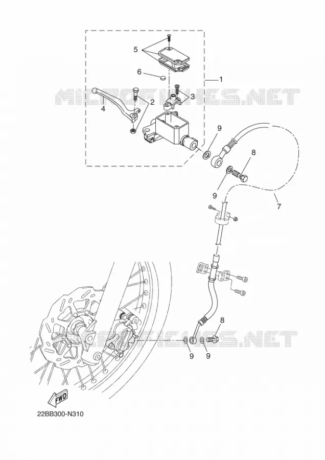 MAITRE CYLINDRE DE FREIN AVANT Yamaha MOTO 125 2014 WR-R  WR125R