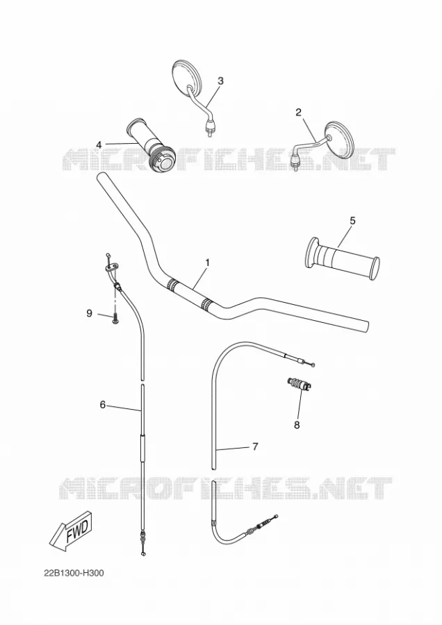 GUIDON ET CABLES Yamaha MOTO 125 2014 WR-X  WR125X