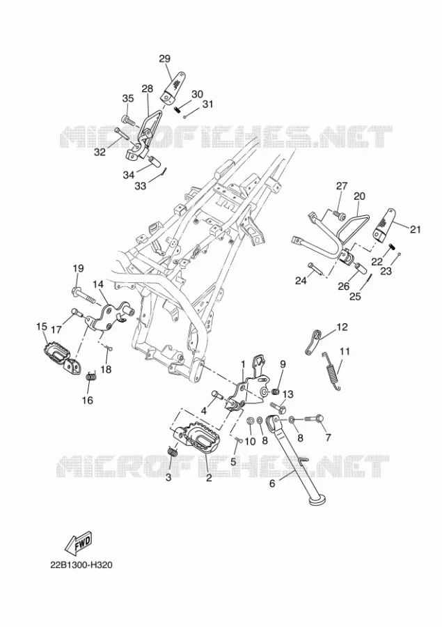 SUPPORT / REPOSE PIEDS Yamaha MOTO 125 2014 WR-X  WR125X