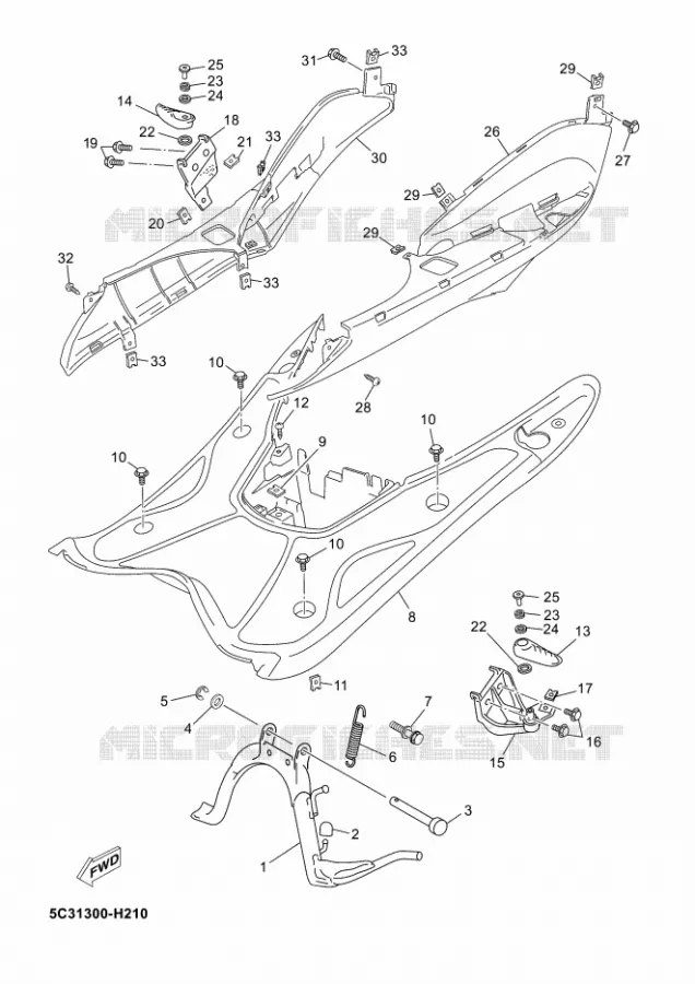 SUPPORT / REPOSE PIEDS Yamaha SCOOTER 50 2014 NEOS 4T  YN50F