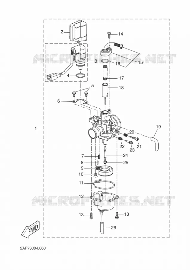 CARBURATEUR Yamaha SCOOTER 50 2014 OVETTO  YN50