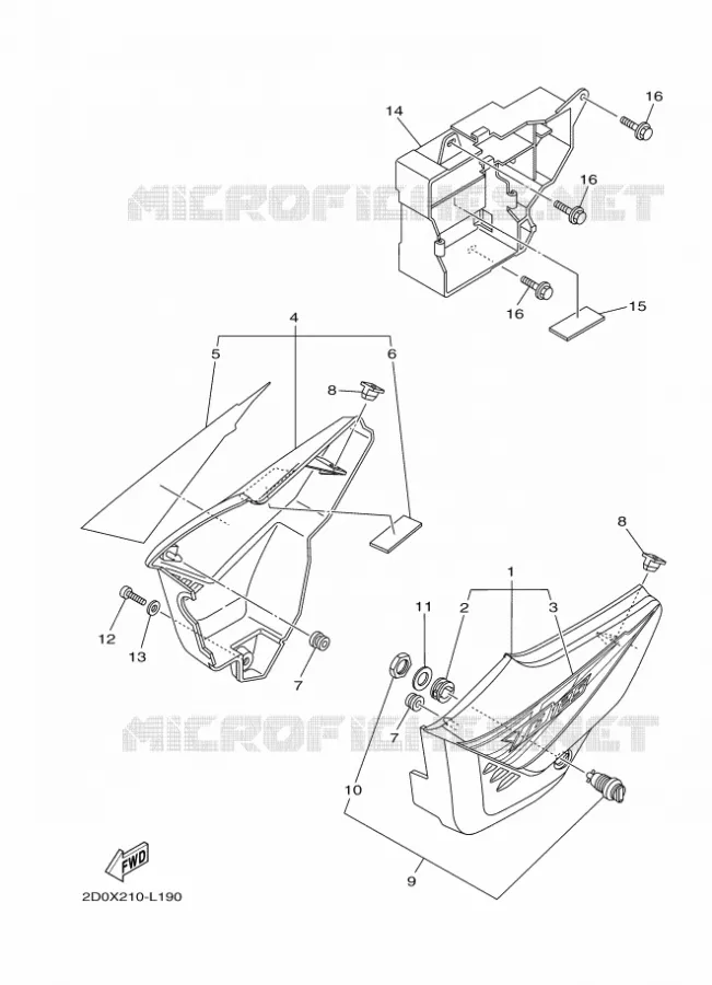 COUVERCLE LATERAL Yamaha MOTO 125 2014 YB  YB125