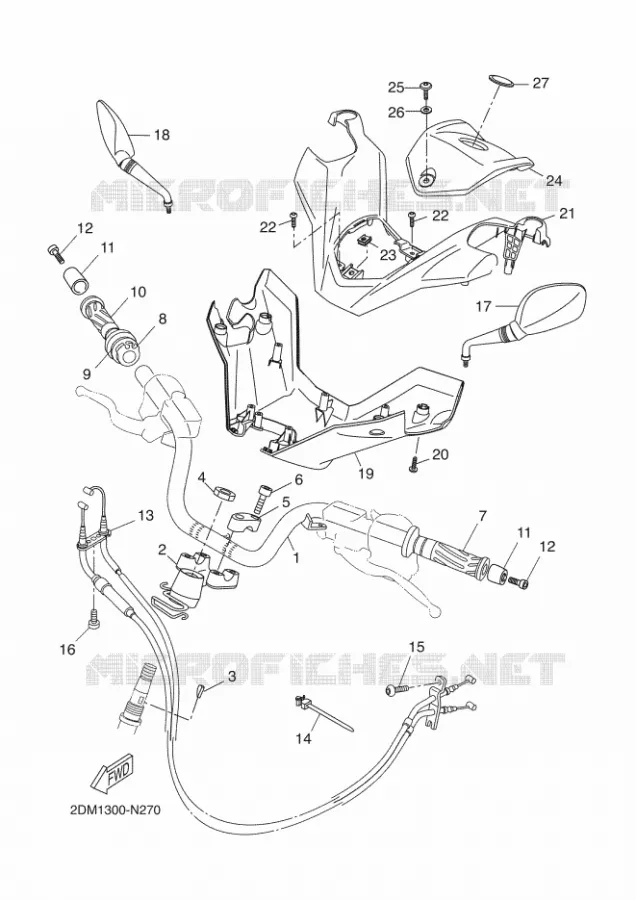 GUIDON ET CABLES Yamaha SCOOTER 250 2014 XMAX  YP250R
