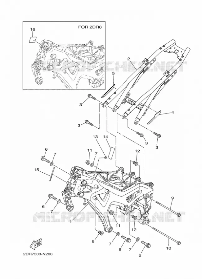 CADRE Yamaha MOTO 850 2014 MT09 ABS  MT09A