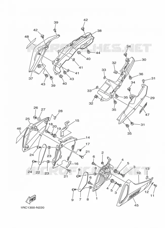 COUVERCLE LATERAL Yamaha MOTO 850 2014 MT09 ABS  MT09A