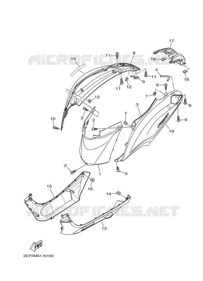 COUVERCLE LATERAL Yamaha SCOOTER 115 2014 MBK FLIPPER  XC115S