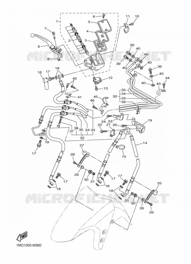 MAITRE CYLINDRE DE FREIN AVANT Yamaha MOTO 1300 2014 FJR  FJR1300AE